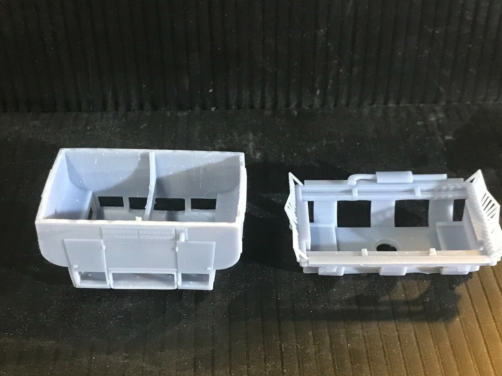 OO gauge Wickham Type 42 inspection car kit shown with optional static Tenshodo Spud-compatible chassis for model railways