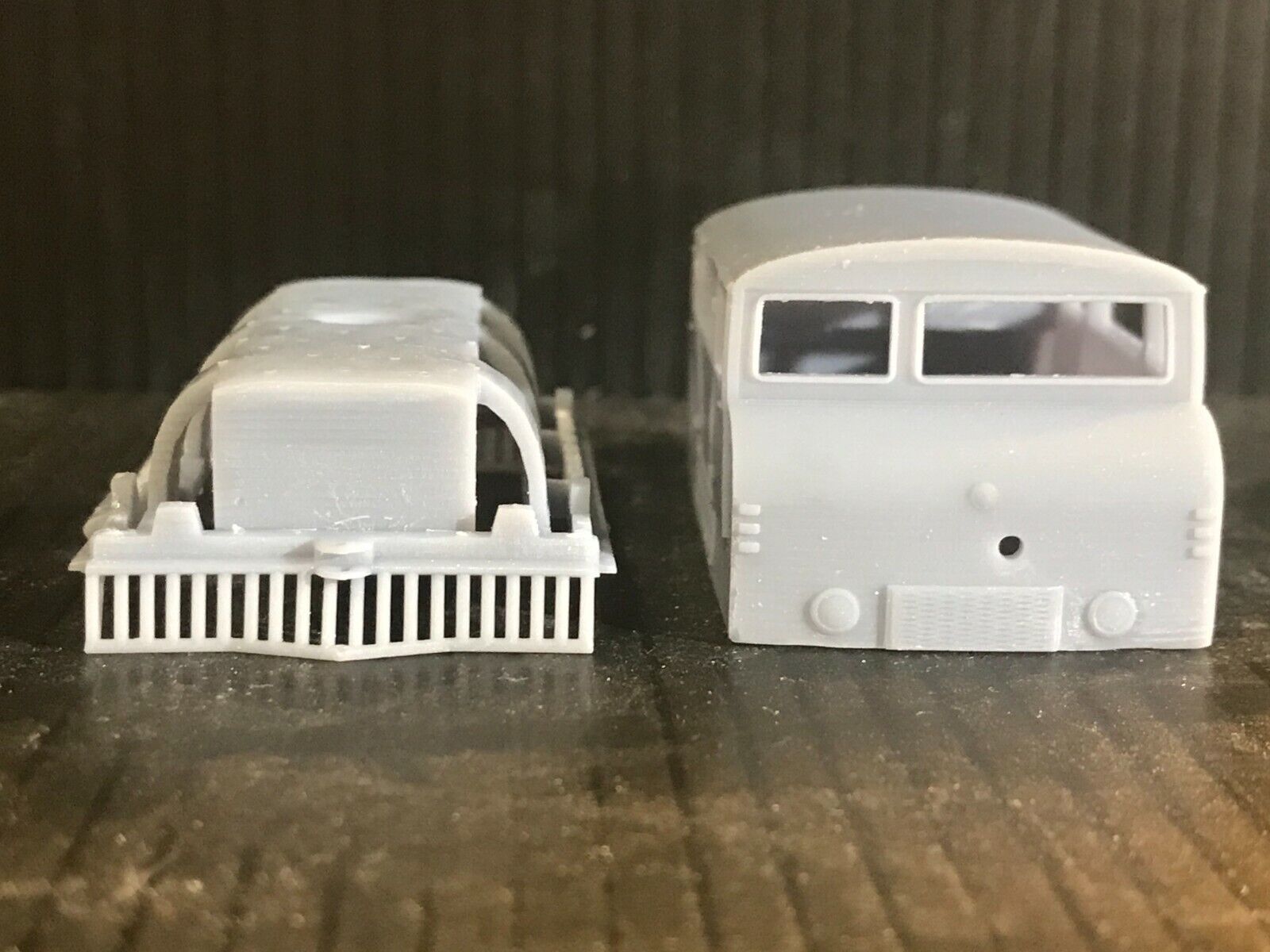 OO gauge Wickham Type 42 inspection car resin kit shown with optional static Tenshodo Spud-compatible chassis for model railways