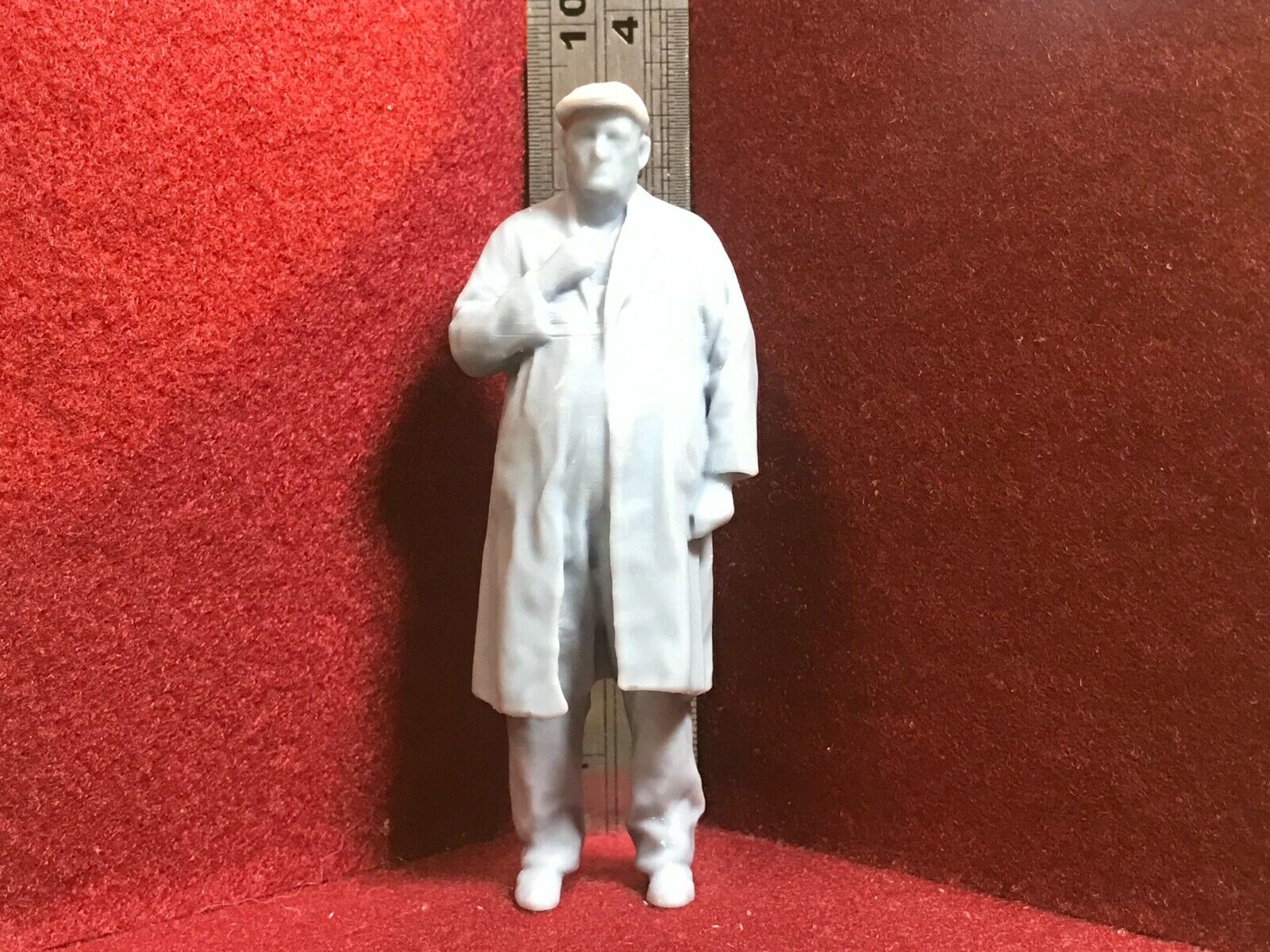 16mm scale 1:19 garden railway driver figure #6 for SM32 layouts, approx 90mm tall, posed for cab or yard use