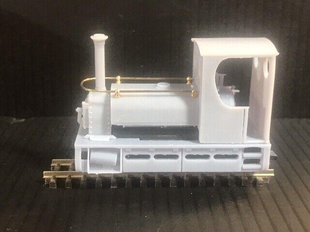 Unpainted OO9 narrow gauge cabbed Quarry Hunslet locomotive kit to fit a Kato 11-109 motor bogie chassis