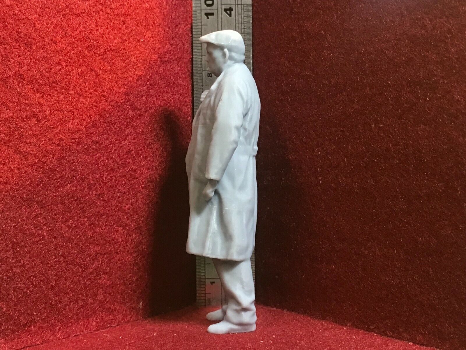 16mm scale 1:19 garden railway driver figure #6 for SM32 layouts, approx 90mm tall, posed for cab or yard use