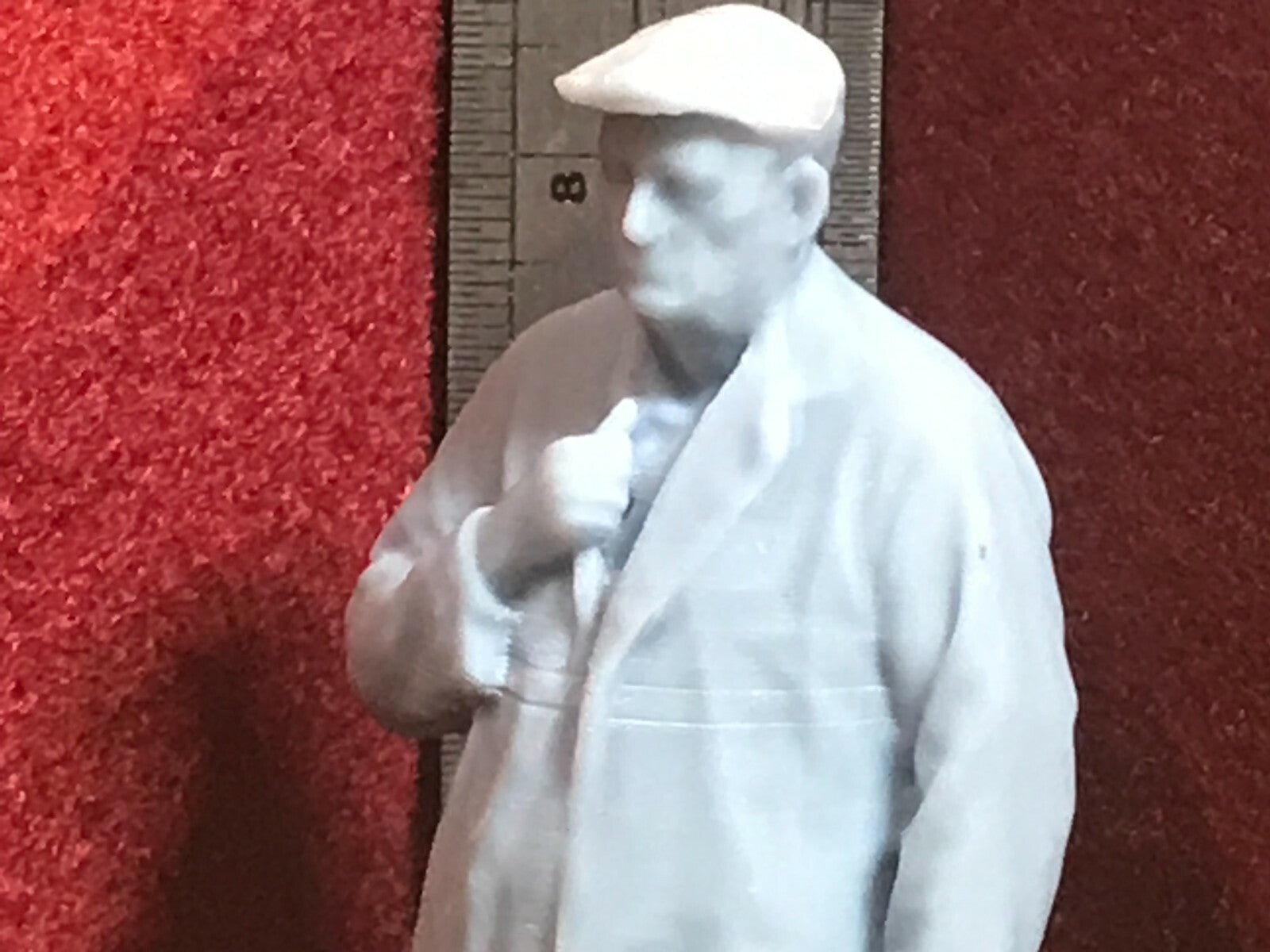 16mm scale 1:19 garden railway driver figure #6 for SM32 layouts, approx 90mm tall, posed for cab or yard use