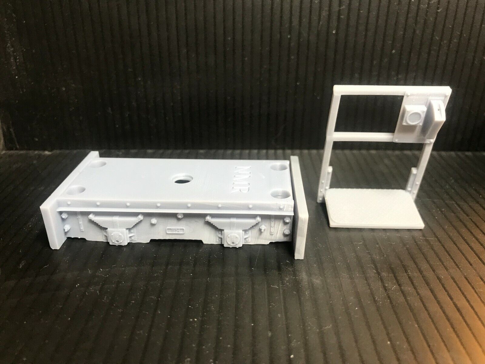 GN15 electric critter trolley kit for G scale on 00 gauge track, shown on a Tenshodo motor bogie chassis unpainted.