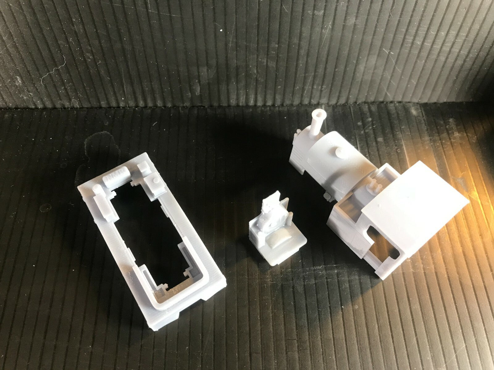 OO9 narrow gauge saddle tank steam locomotive body kit shown fitted to a Kato 11-109 motor bogie chassis