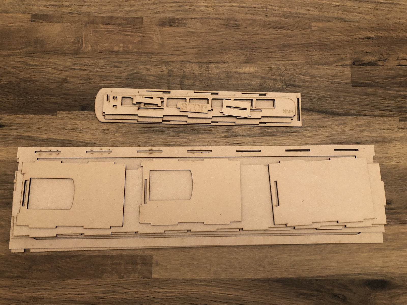 55cm shelf model railway diorama with optional fiddle stick and LED lighting, suitable for OO/HO scale layouts