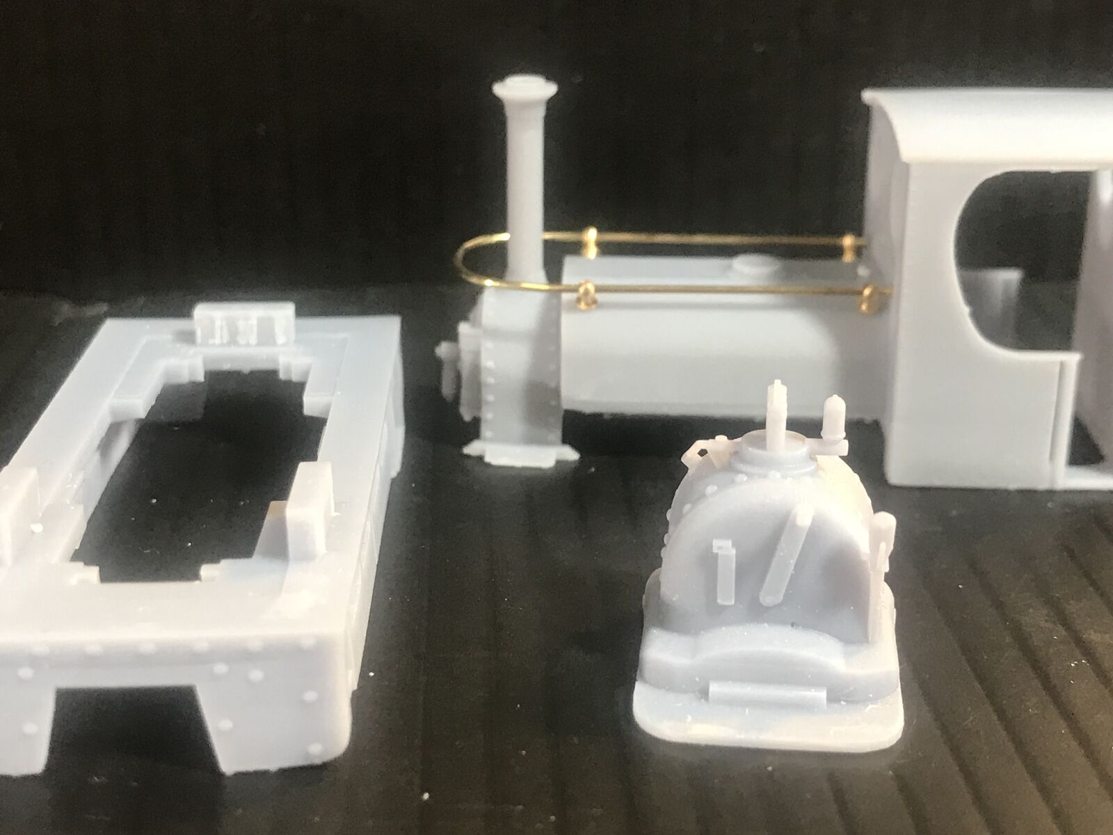 OO9 narrow gauge cabbed Quarry Hunslet steam locomotive unpainted kit to fit a Kato 11-109 motor bogie chassis