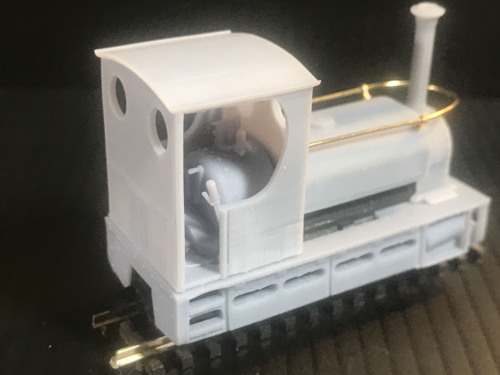 OO9 narrow gauge cabbed Quarry Hunslet unpainted locomotive kit to fit a Kato 11-109 motor bogie chassis