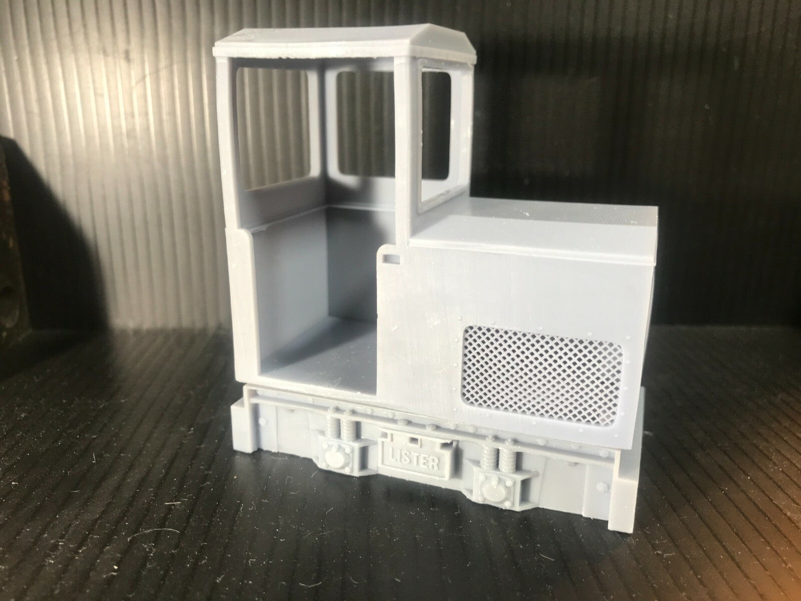 GN15 cabbed Lister-style diesel locomotive resin kit in G scale for 00 gauge track, designed to fit a Tenshodo motor bogie chassis