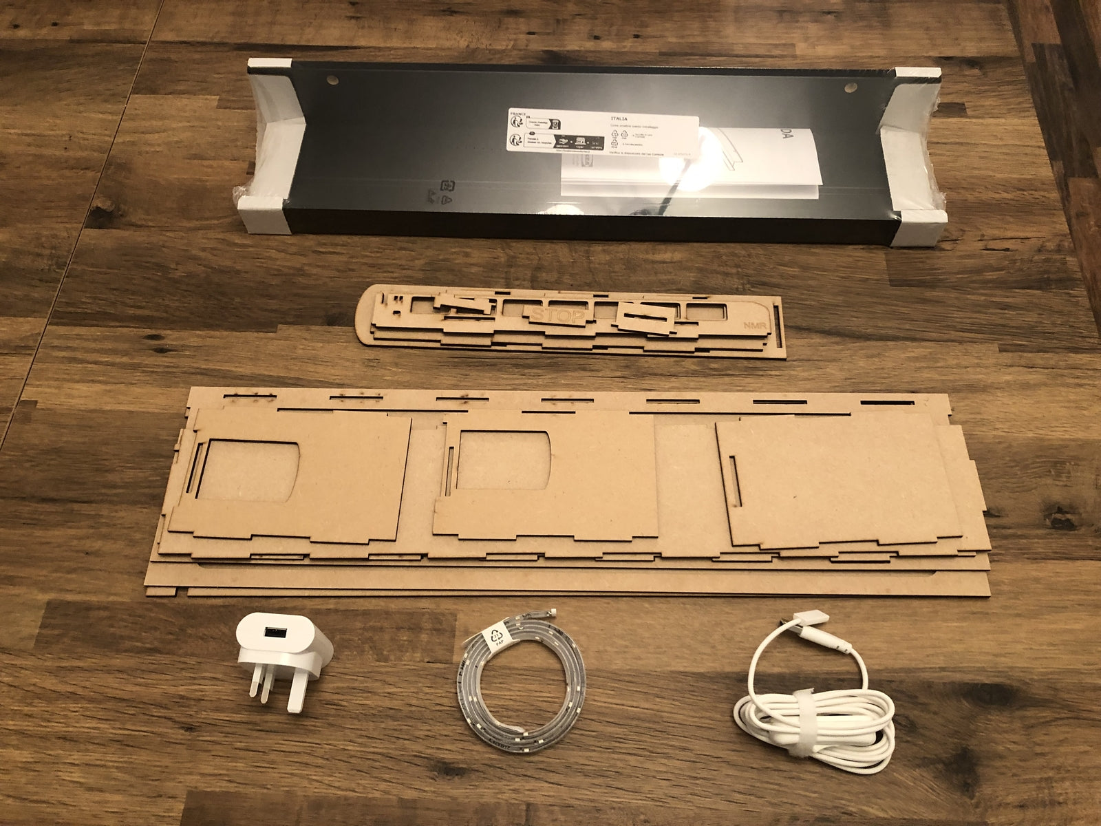 55cm model railway shelf diorama scene with lighting, suitable for OO/HO scale layouts and optional fiddle stick extension