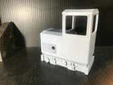 GN15 cabbed Lister-style diesel locomotive resin kit on 00 gauge track, designed to fit a Tenshodo motor bogie chassis