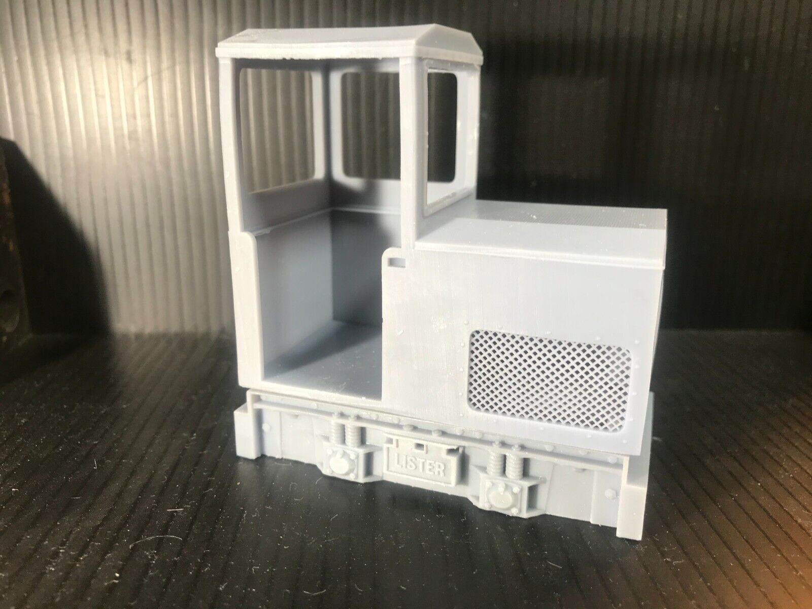 GN15 cabbed Lister-style diesel locomotive resin kit in G scale for 00 gauge track, designed to fit a Tenshodo motor bogie chassis