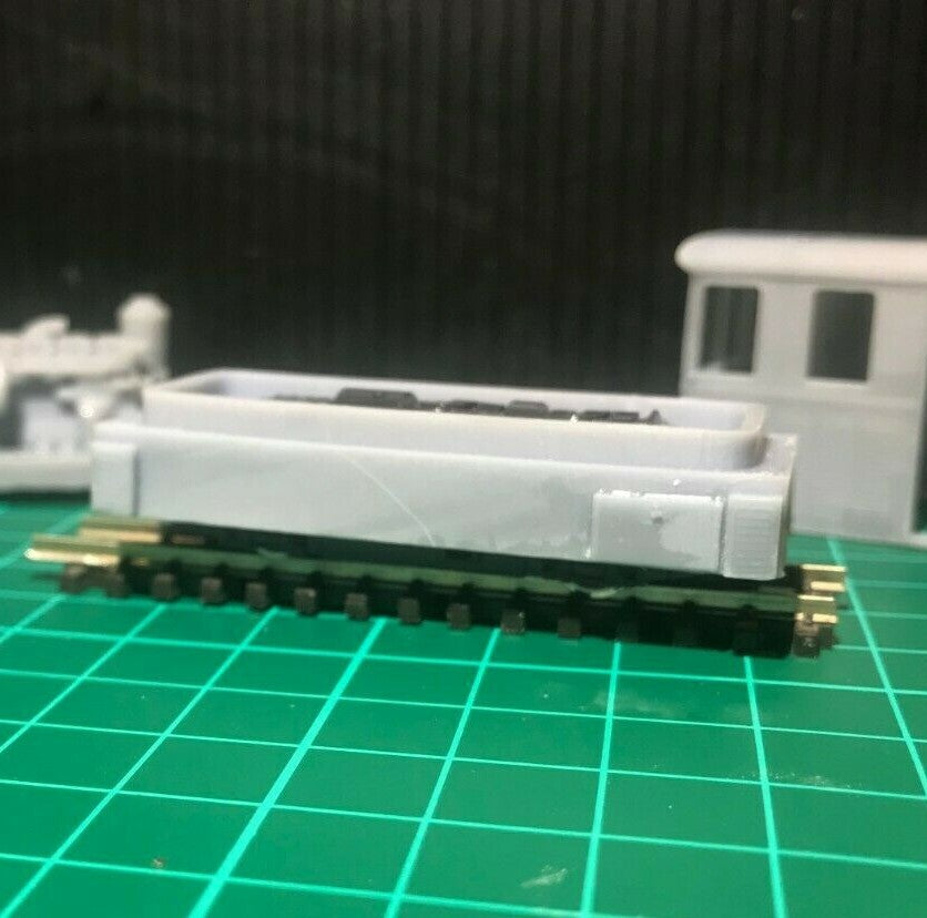 OO9 narrow gauge French-style diesel loco-tracteur body kit for mounting on a Kato 11-109 chassis, supplied unpainted