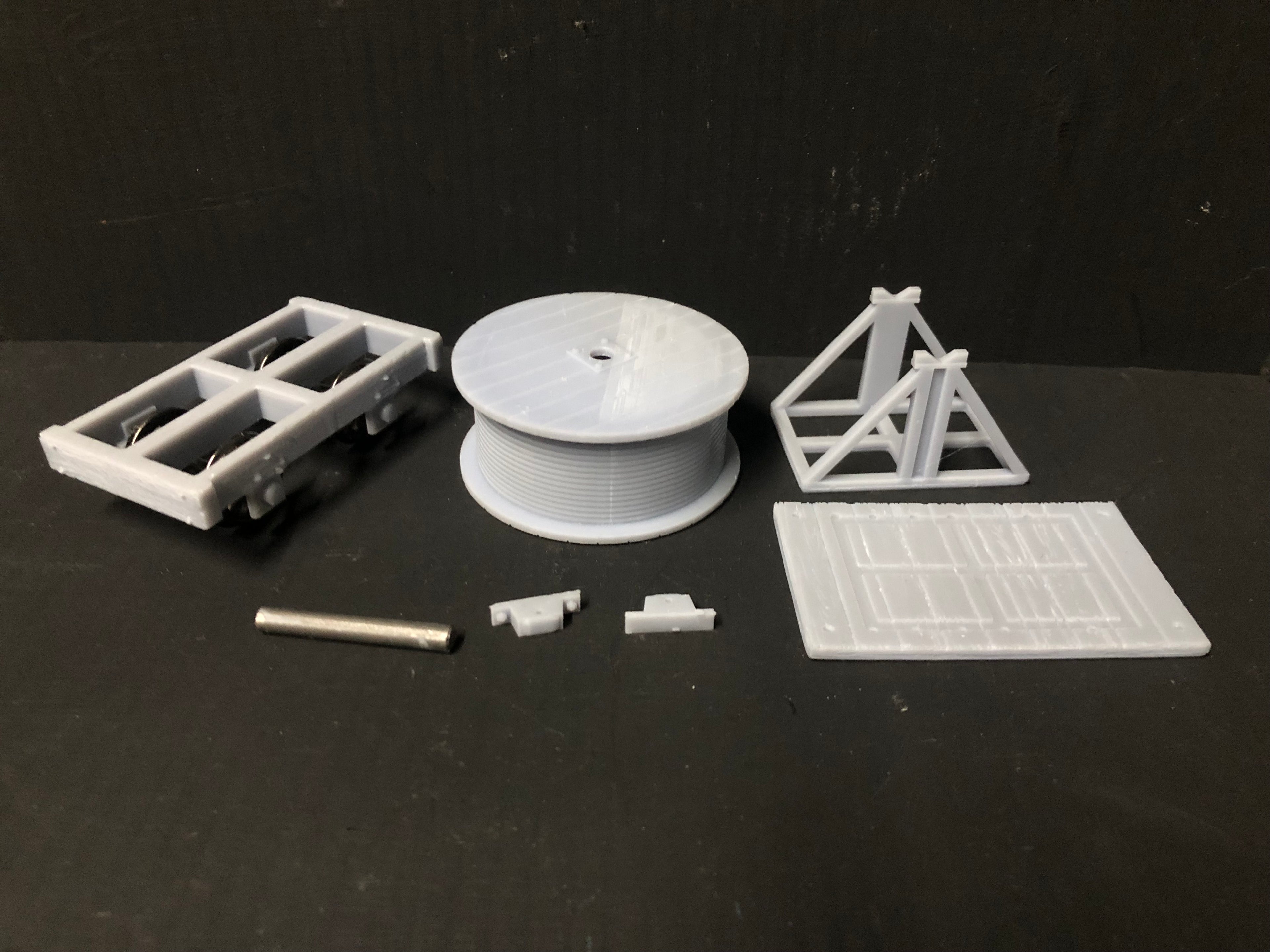 Unassembled GN15 narrow gauge cable drum freight wagon kit with resin body and 12.5mm spoked wheelset for model railways