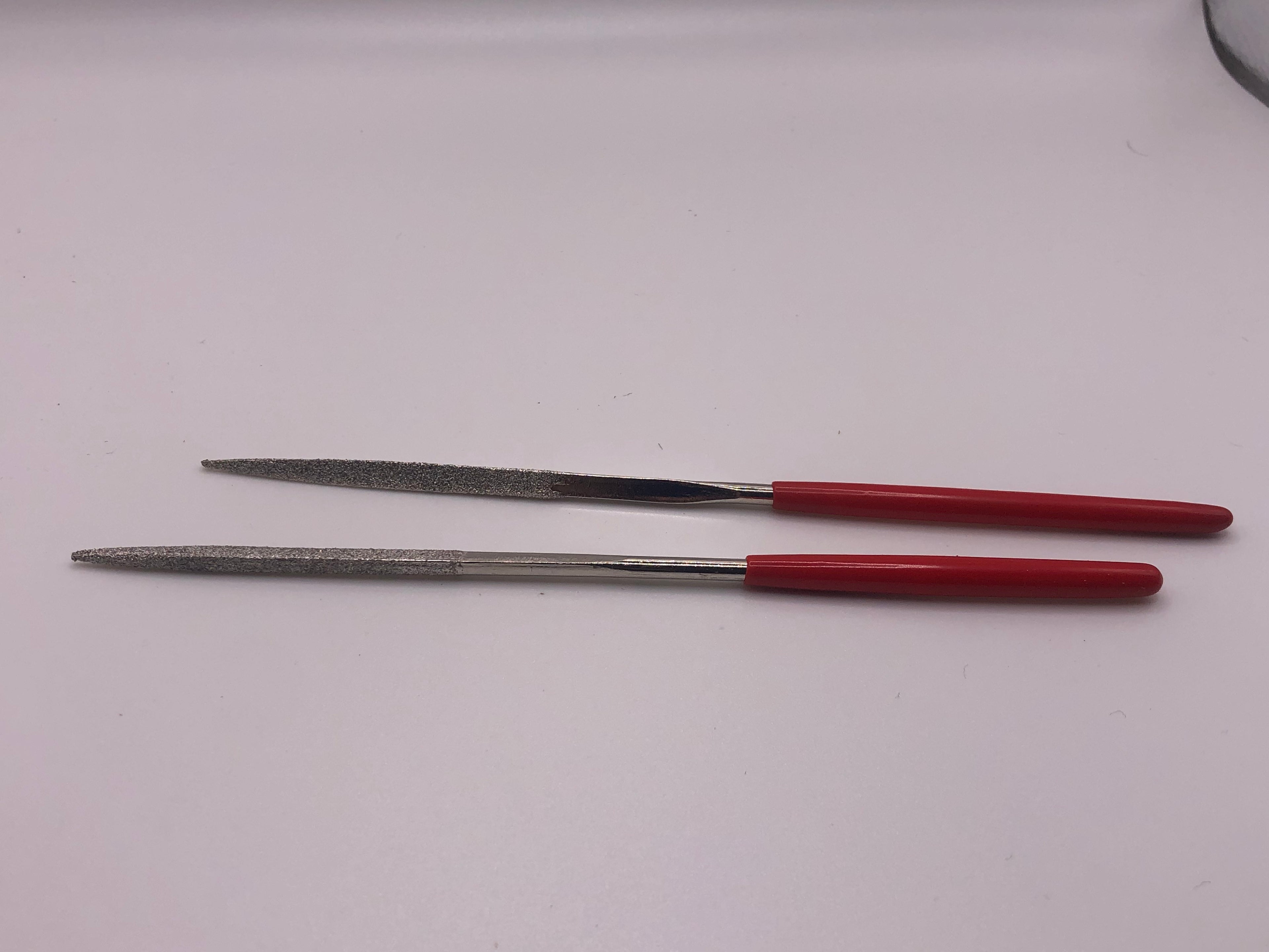 Set of 10 diamond needle files, 140mm precision tools for fine metal, glass and model railway detailing work