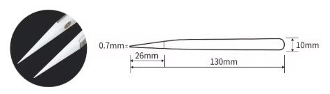 Fine-point ceramic tipped stainless steel tweezers for precision model railway work and handling tiny, heat-sensitive components