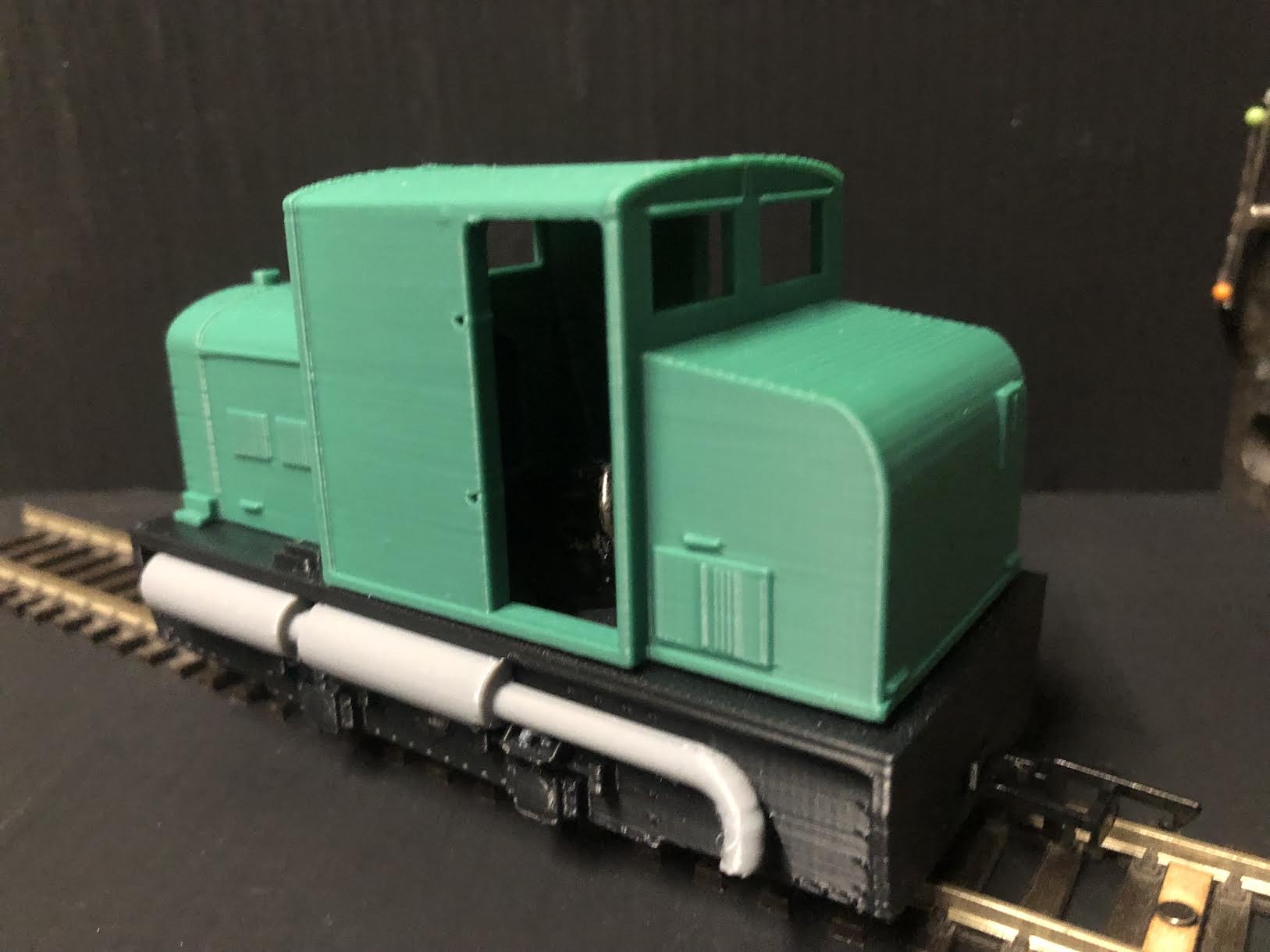O-16.5 / NG7 narrow gauge Billard T75 diesel shunter body kit shown mounted on a compatible Smokey Joe 0-4-0 chassis