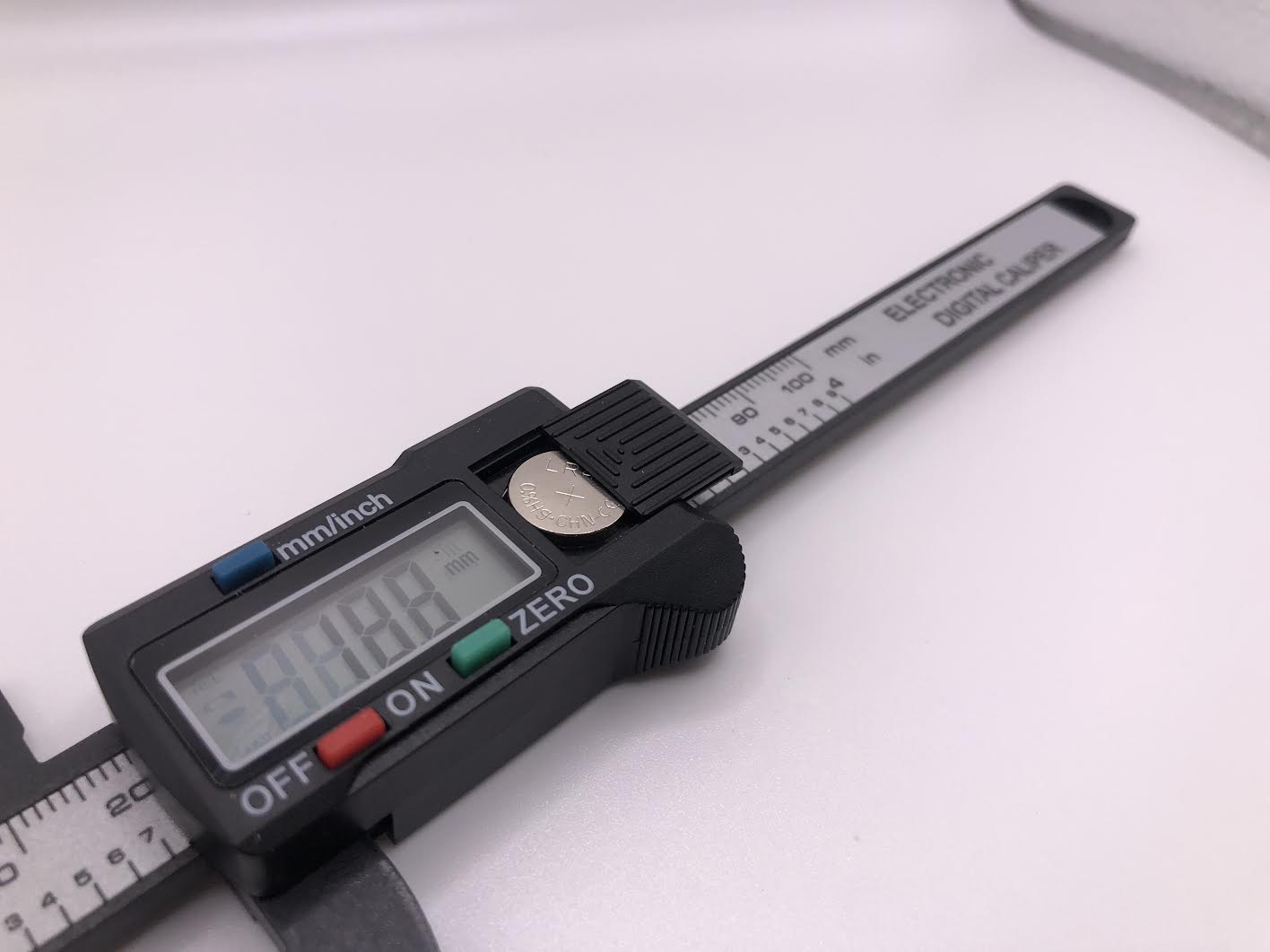 100mm digital carbon-fibre caliper measuring small model railway parts and components for accurate scale detailing