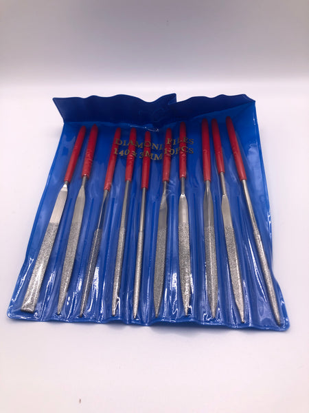 10Pc Diamond Needle File Set 140mm – Mini Precision Files for Metal, Glass & Modelling
