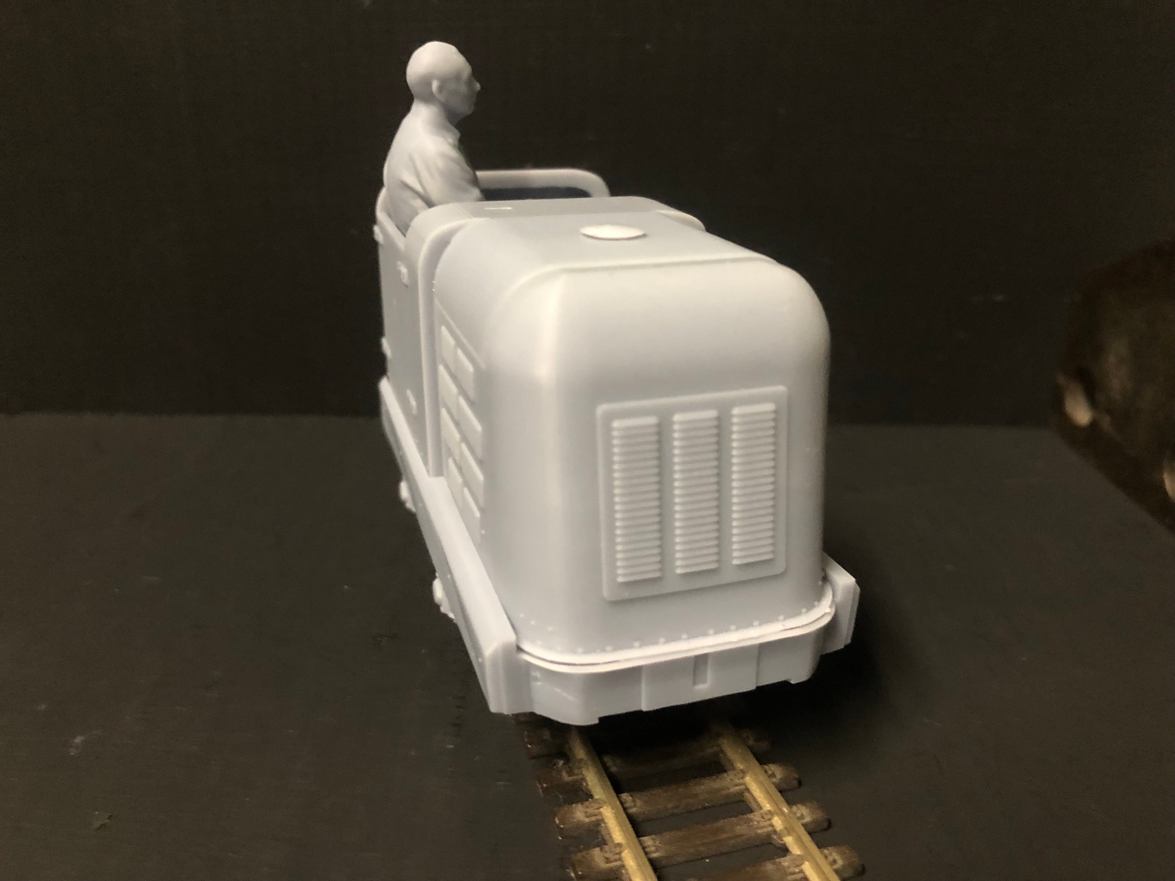 Unpainted GN15 diesel critter locomotive body kit for G scale on 00 gauge track, designed to fit a Smokey Joe 0-4-0 chassis