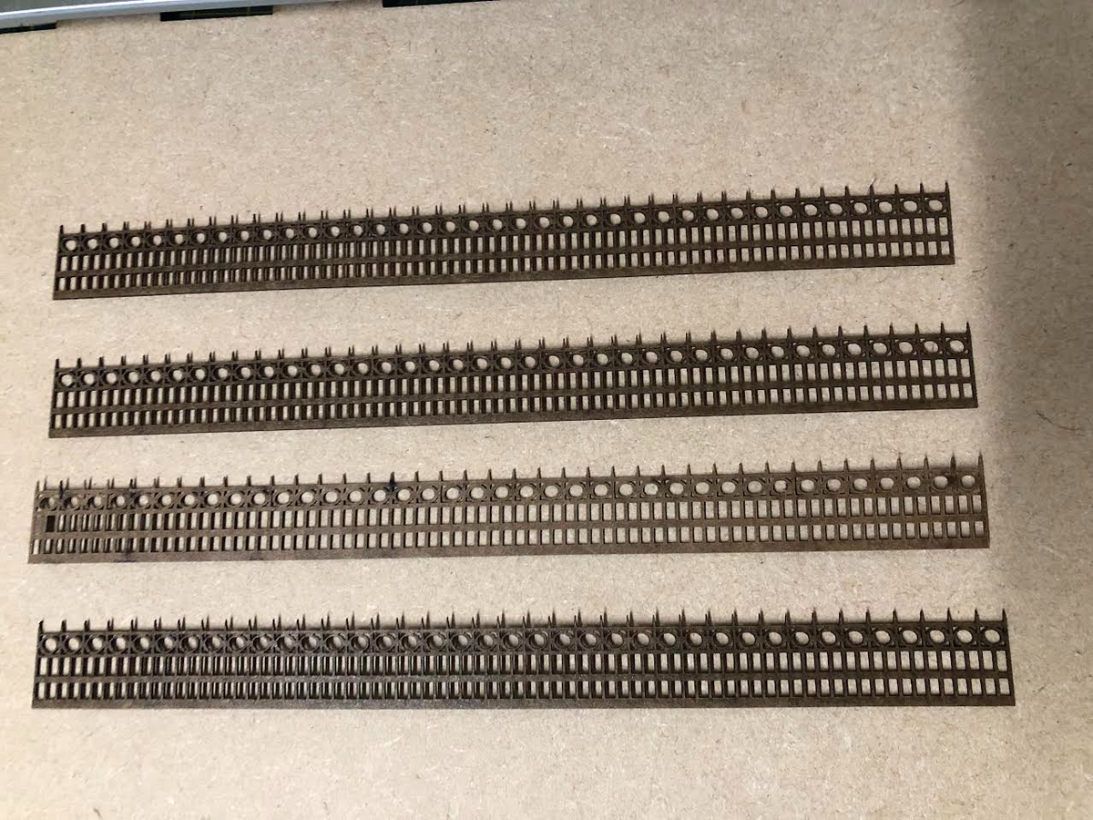 LASER CUT WROUGHT IRON RAILINGS FENCING OO SCALE 1:76 MODEL RAILWAY ...