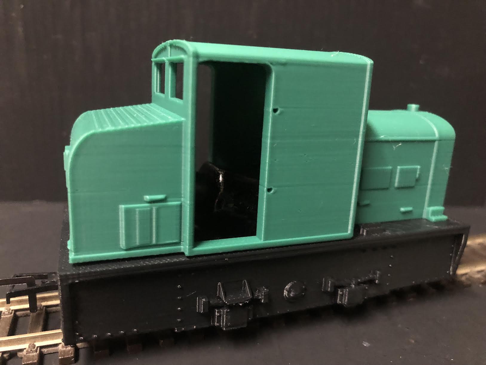 O-16.5 / NG7 narrow gauge Billard T75 diesel shunter body kit shown mounted on a compatible Smokey Joe 0-4-0 chassis