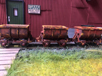 Gn15 Narrow Gauge Three Unpainted Ore Tipper Wagons with wheels