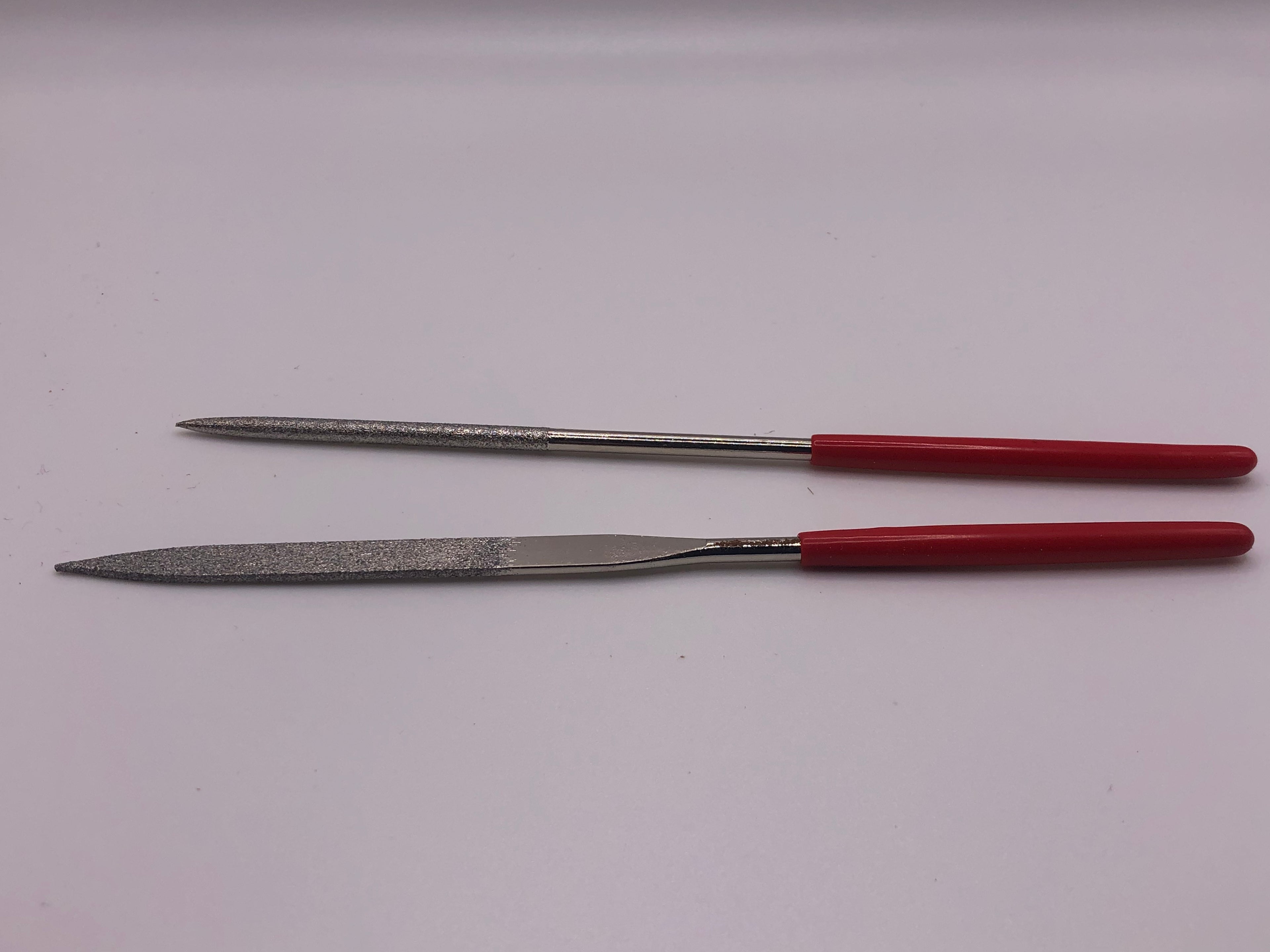 Set of 10 diamond needle files, 140mm precision tools for fine metal, glass and model railway detailing work