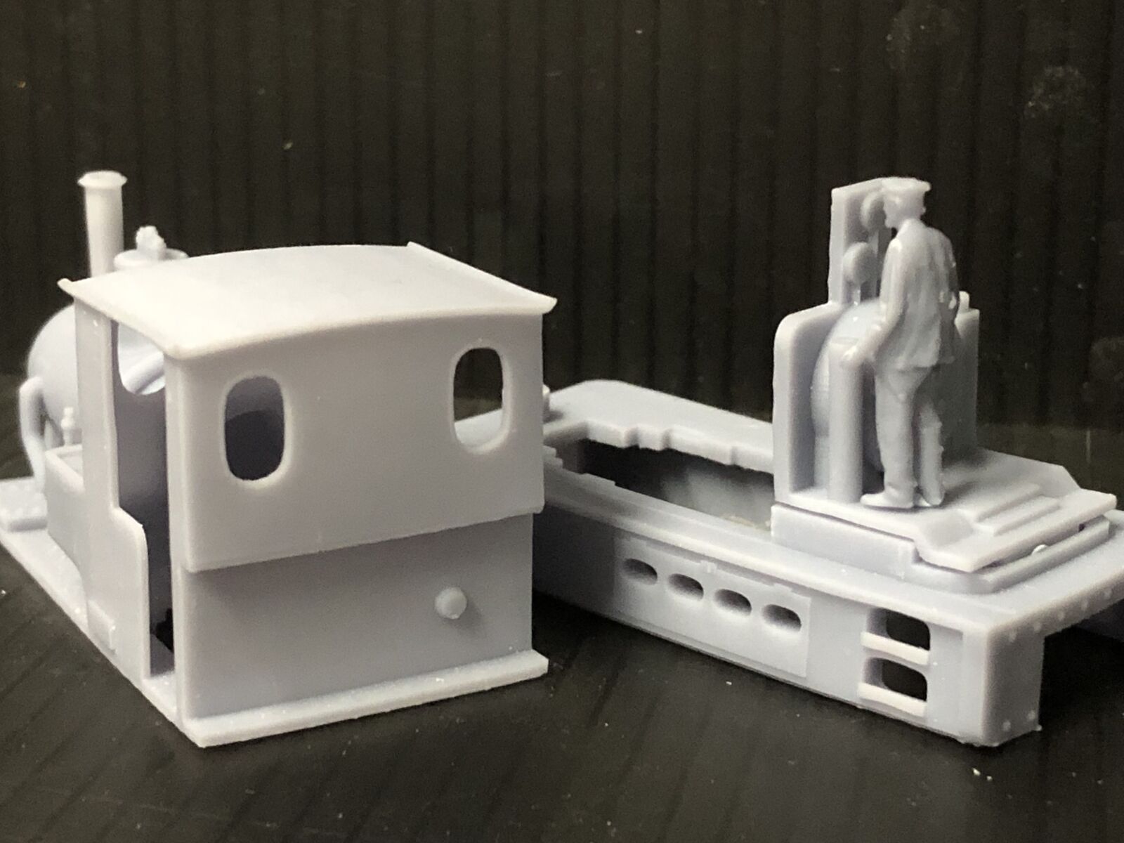 OO9 narrow gauge Andrew Barclay Douglas steam locomotive body kit shown fitted to a Kato 11-110 motor bogie chassis