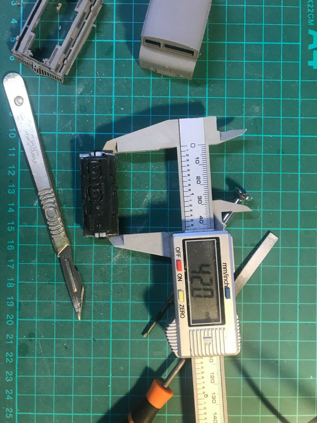 OO9 narrow gauge Wickham Type 42 inspection car body kit for a shortened KATO 109 chassis shown in side view