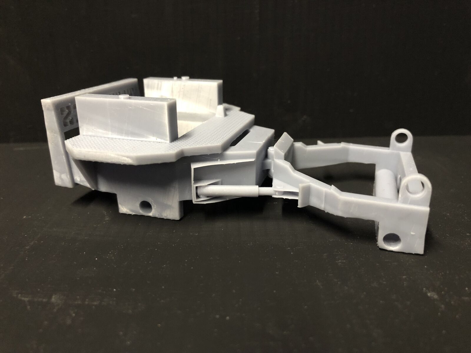 GN15 G scale dumper truck model railway kit on 16.5mm chassis, unpainted parts laid out for assembly