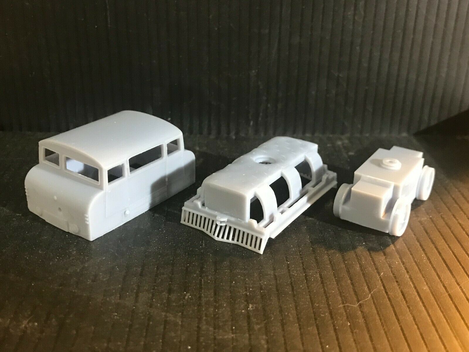 OO gauge Wickham Type 42 inspection car resin kit shown with optional static Tenshodo Spud-compatible chassis for model railways