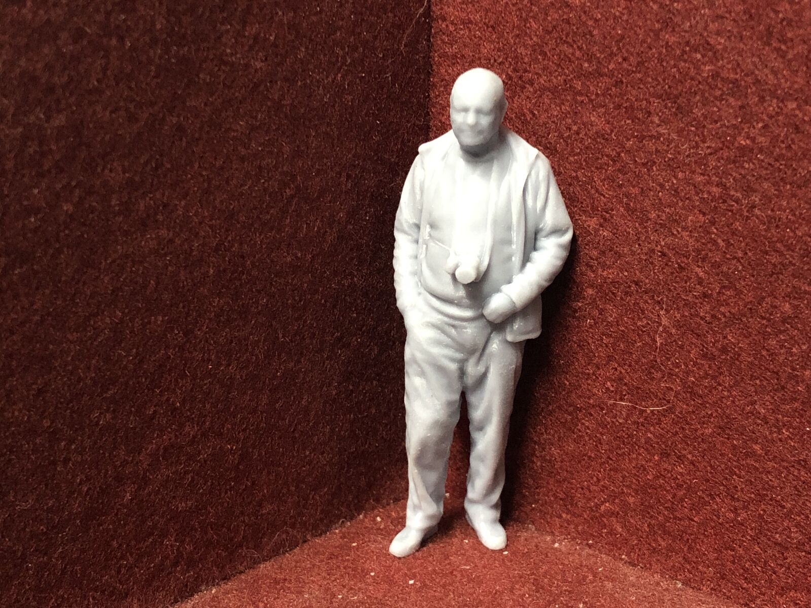 Unpainted G-scale 1:22.5 resin figure of a man with camera for GN15 or garden railway layouts