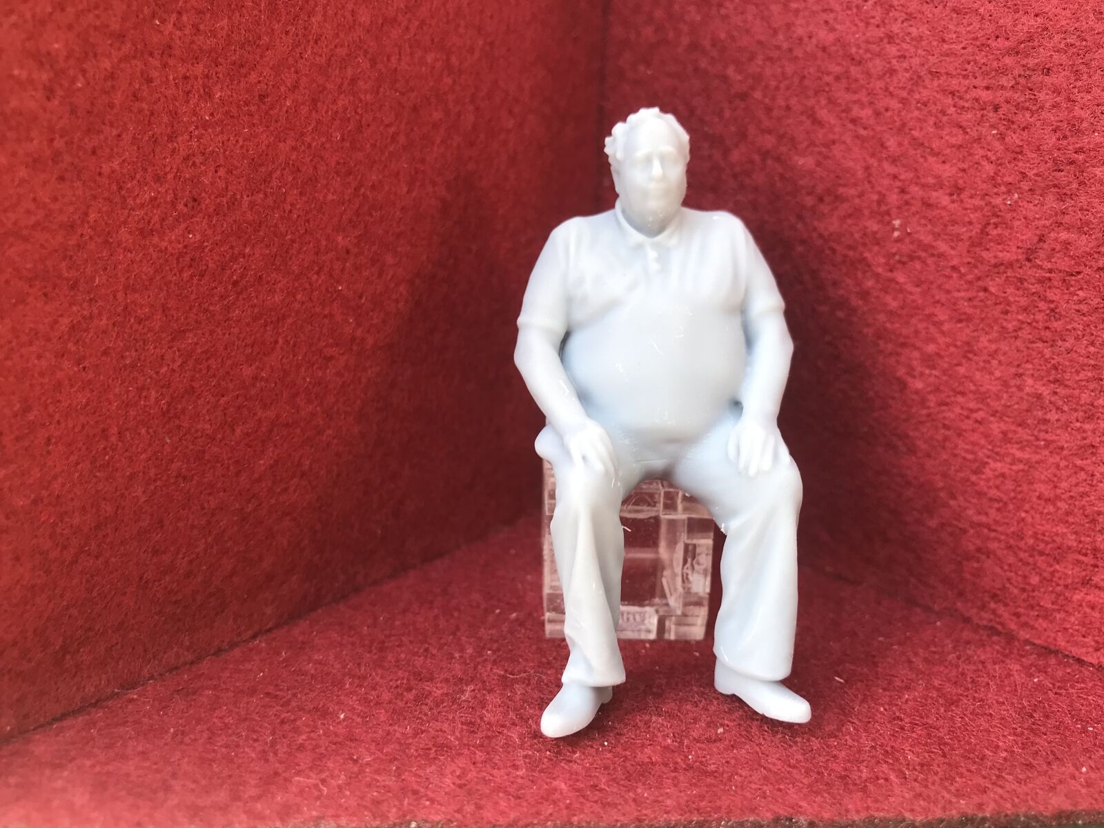 G scale 1:22.5 seated driver figure, 3D scanned from a real person, suitable for GN15 narrow gauge layouts