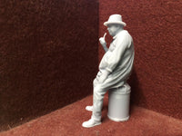 G-Scale farmer sitting on milk churn 3D scan of a real person - M098 (also GN15)