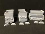 Gn15 Narrow Gauge Three Foundry Tipper Wagons with wheels and NEM Pockets