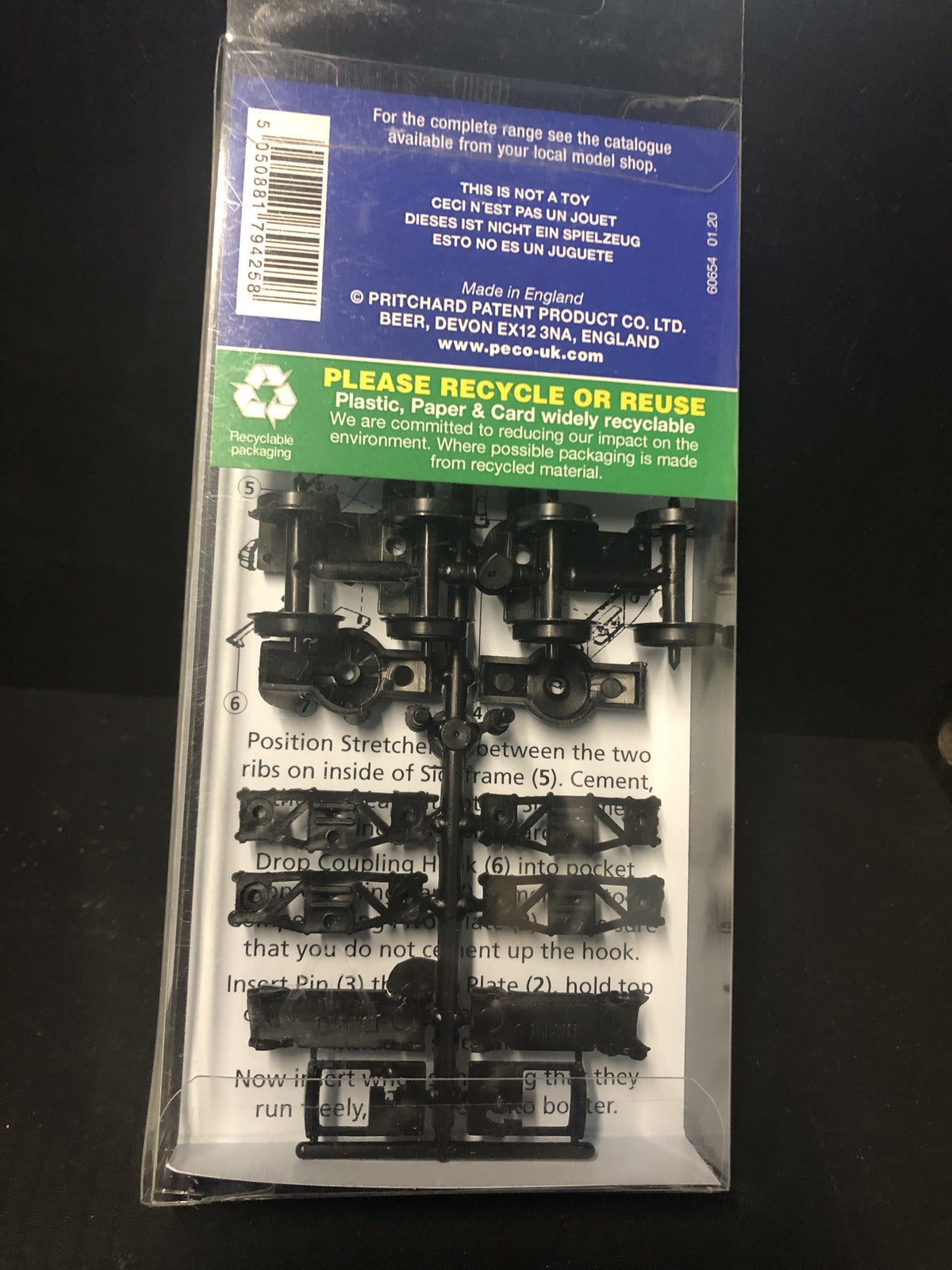 Gn15 narrow gauge Pechot wagon kit with detailed body, bogie wheels and NEM coupler pockets for 16.5mm track