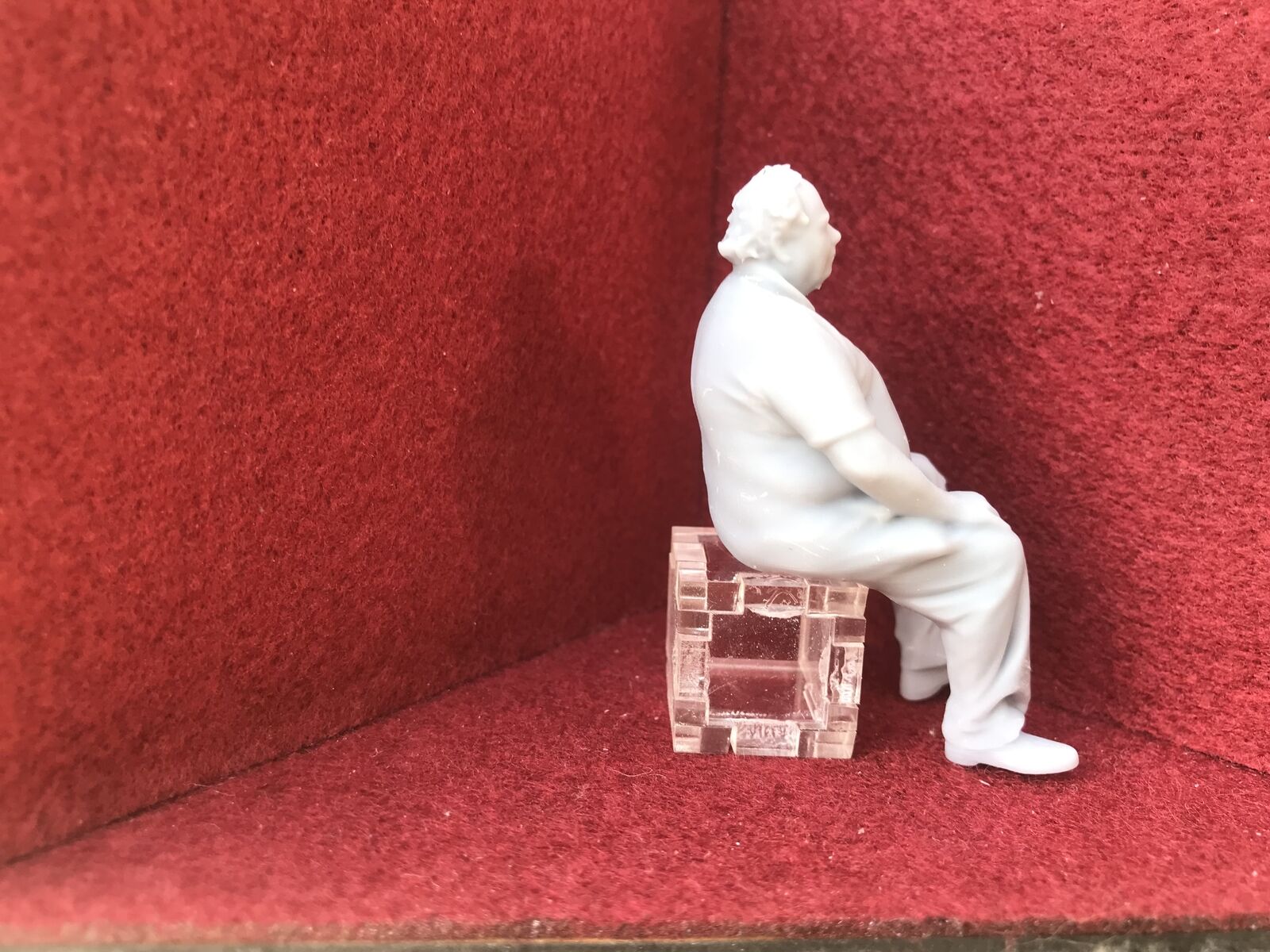 G scale 1:22.5 seated driver figure for GN15 narrow gauge layouts, 3D scanned from a real person, approx 59mm tall
