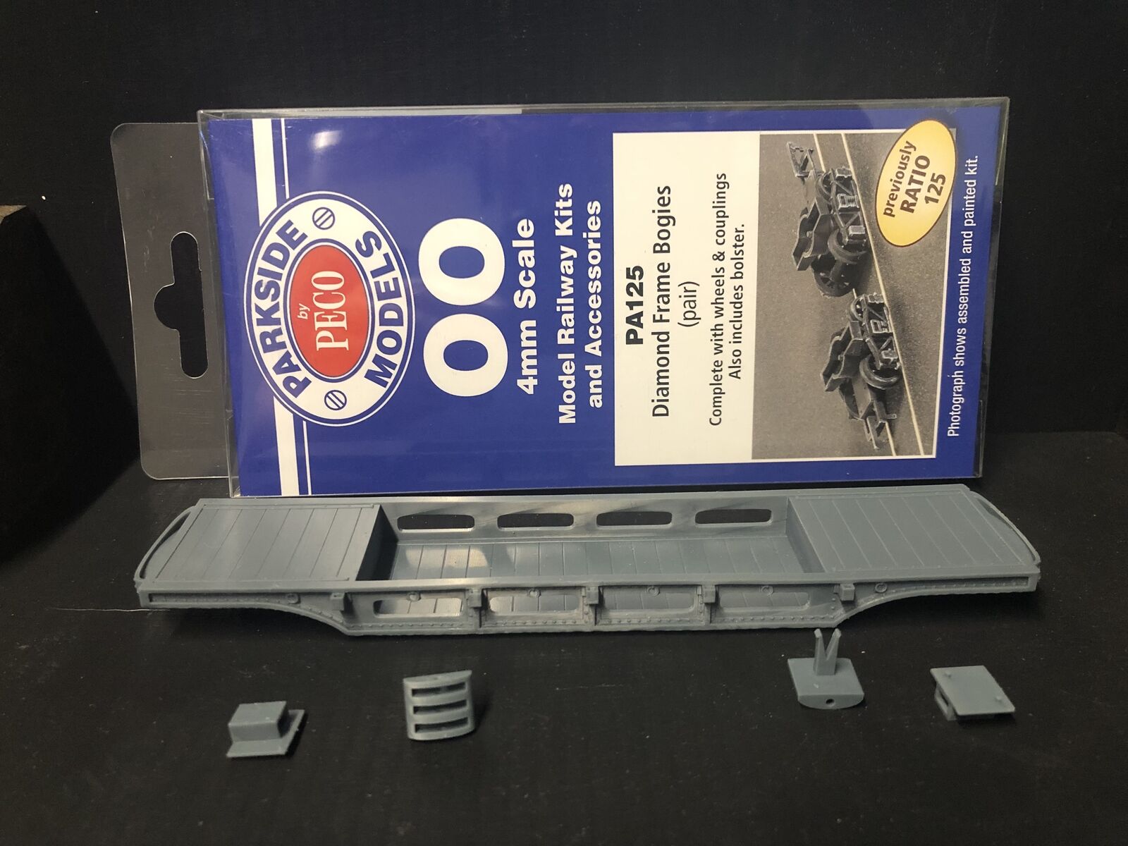 Gn15 narrow gauge Pechot wagon kit with detailed body, bogie wheels and NEM coupling pockets for 16.5mm track