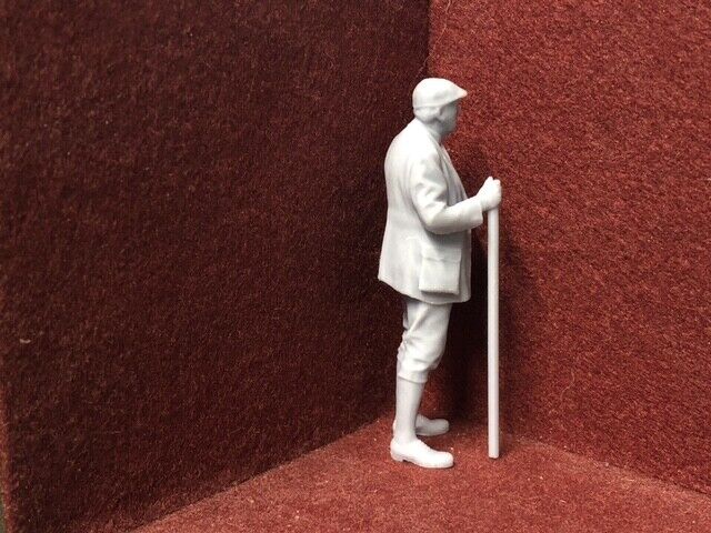 Unpainted G scale 1:22 shepherd figure, 3D scanned from a real person, suitable for GN15 narrow gauge model railways