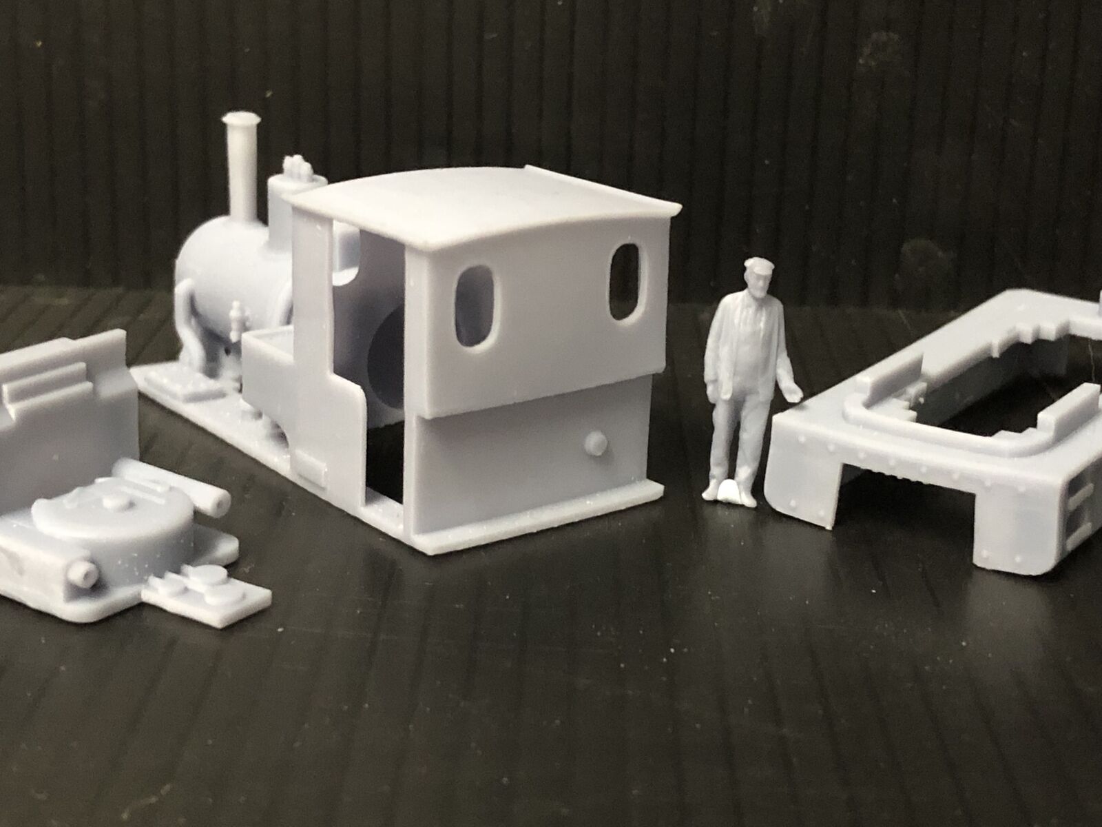 OO9 Andrew Barclay Douglas steam locomotive body kit shown fitted to a Kato 11-110 narrow gauge chassis