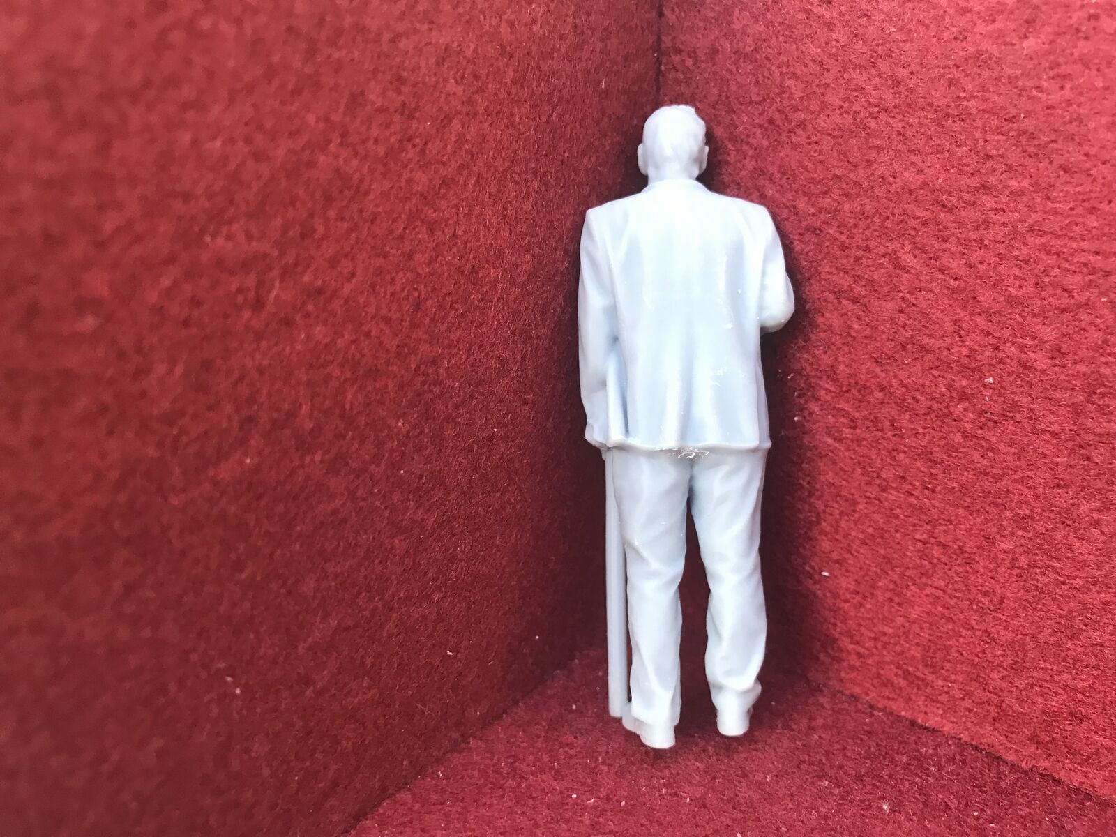 G scale 1:22.5 GN15 railway figure of a driver with walking stick, 3D scanned from a real person, approx 77mm tall