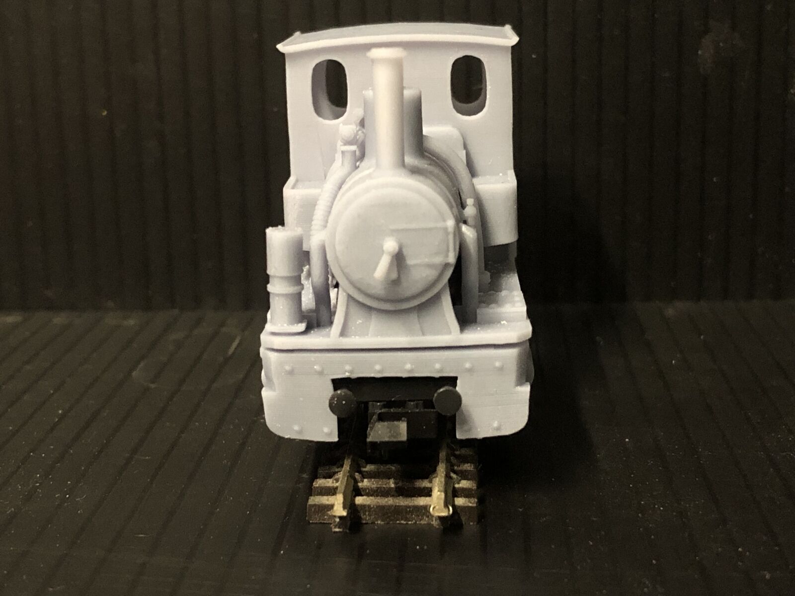 OO9 Andrew Barclay Douglas steam locomotive body kit shown fitted to a Kato 11-110 narrow gauge chassis