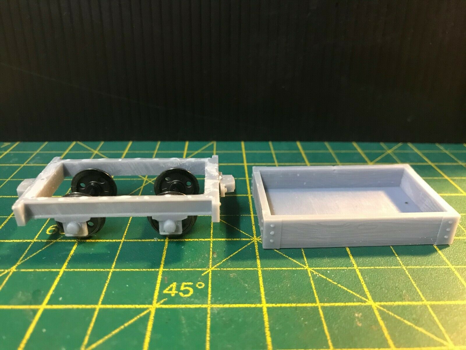 Gn15 narrow gauge single plank wagon kit with bogie frame and coupling blocks for 16.5mm track